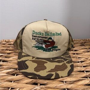 Vintage Ducks Unlimited Camouflage Trucker Hat